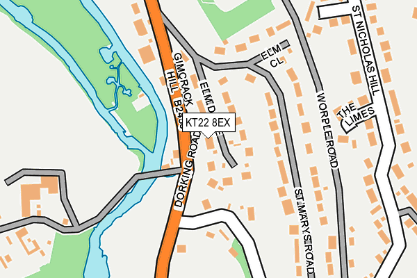 KT22 8EX map - OS OpenMap – Local (Ordnance Survey)