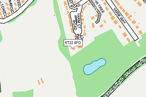 KT22 8FD map - OS OpenMap – Local (Ordnance Survey)