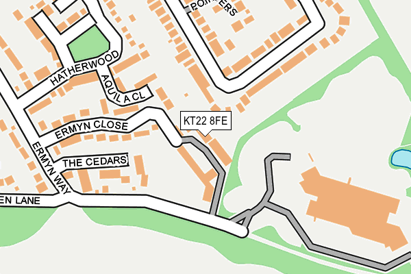 KT22 8FE map - OS OpenMap – Local (Ordnance Survey)