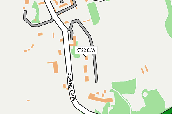 KT22 8JW map - OS OpenMap – Local (Ordnance Survey)