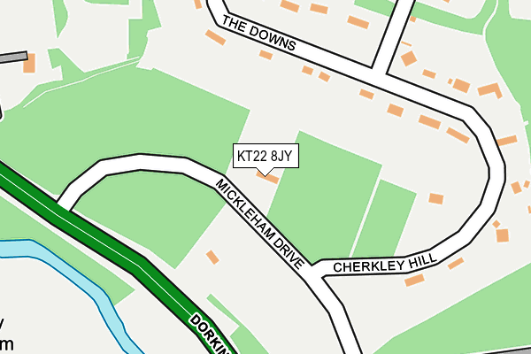 KT22 8JY map - OS OpenMap – Local (Ordnance Survey)