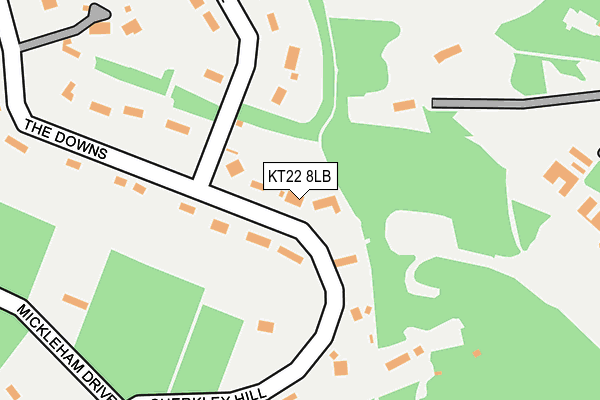 KT22 8LB map - OS OpenMap – Local (Ordnance Survey)