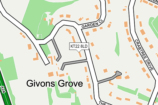 Map of THE GIVONS GROVE ESTATE LIMITED at local scale