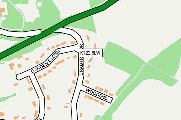 KT22 8LW map - OS OpenMap – Local (Ordnance Survey)