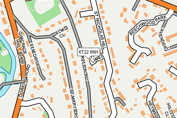 KT22 8NH map - OS OpenMap – Local (Ordnance Survey)