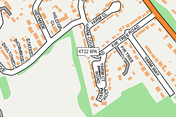KT22 8PA map - OS OpenMap – Local (Ordnance Survey)