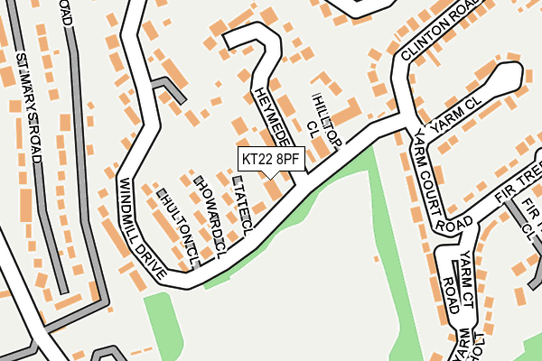 KT22 8PF map - OS OpenMap – Local (Ordnance Survey)