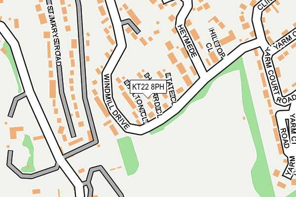 KT22 8PH map - OS OpenMap – Local (Ordnance Survey)