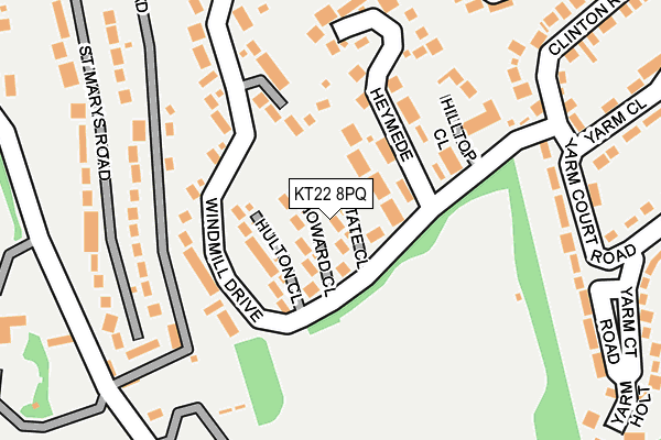 KT22 8PQ map - OS OpenMap – Local (Ordnance Survey)