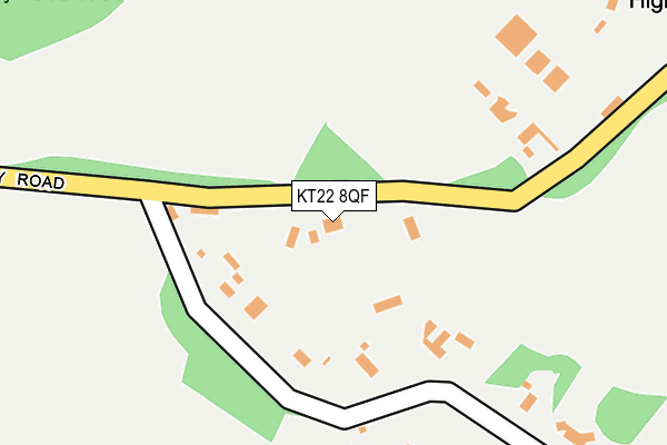 KT22 8QF map - OS OpenMap – Local (Ordnance Survey)