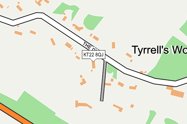 KT22 8QJ map - OS OpenMap – Local (Ordnance Survey)