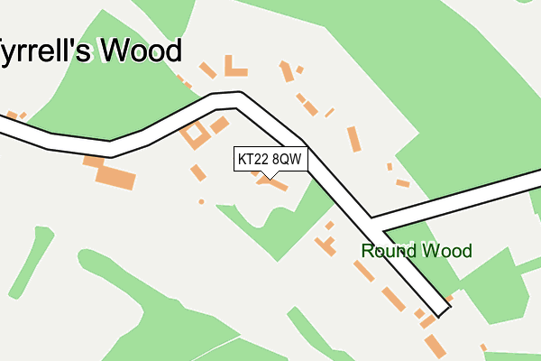 KT22 8QW map - OS OpenMap – Local (Ordnance Survey)