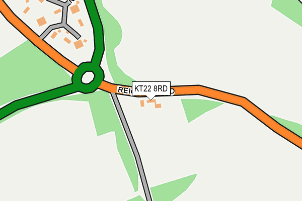 KT22 8RD map - OS OpenMap – Local (Ordnance Survey)
