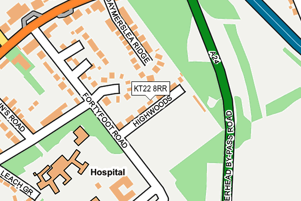 KT22 8RR map - OS OpenMap – Local (Ordnance Survey)