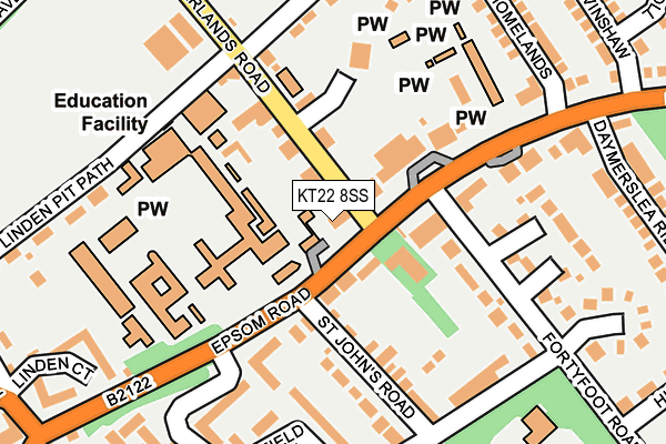 KT22 8SS map - OS OpenMap – Local (Ordnance Survey)