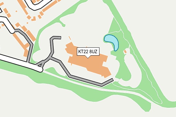 KT22 8UZ map - OS OpenMap – Local (Ordnance Survey)