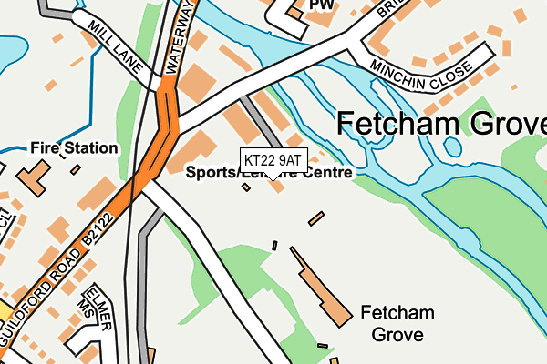 KT22 9AT map - OS OpenMap – Local (Ordnance Survey)