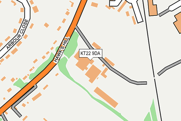 KT22 9DA map - OS OpenMap – Local (Ordnance Survey)