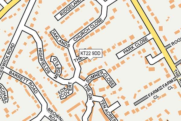 KT22 9DD map - OS OpenMap – Local (Ordnance Survey)