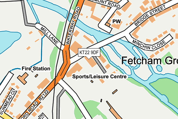 KT22 9DF map - OS OpenMap – Local (Ordnance Survey)