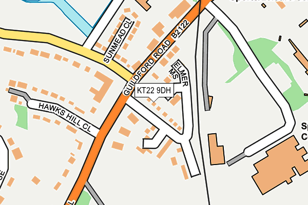KT22 9DH map - OS OpenMap – Local (Ordnance Survey)