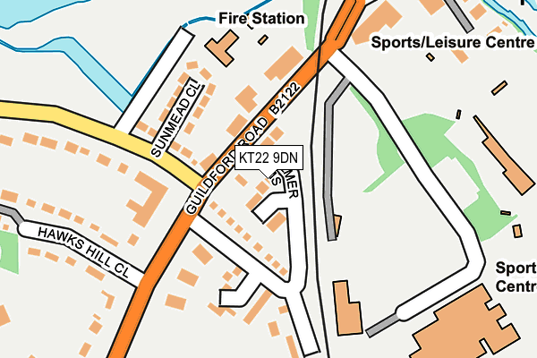 KT22 9DN map - OS OpenMap – Local (Ordnance Survey)
