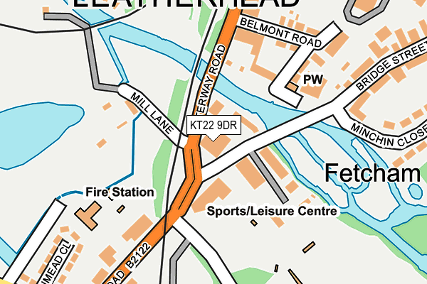 KT22 9DR map - OS OpenMap – Local (Ordnance Survey)