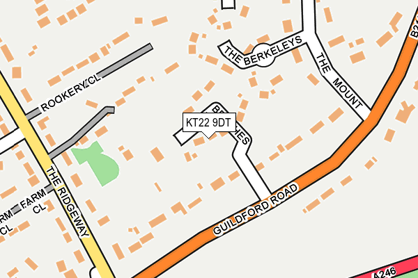 KT22 9DT map - OS OpenMap – Local (Ordnance Survey)