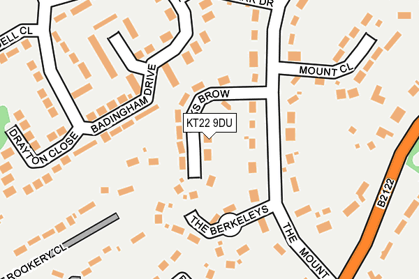 KT22 9DU map - OS OpenMap – Local (Ordnance Survey)