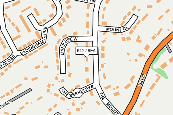 KT22 9EA map - OS OpenMap – Local (Ordnance Survey)