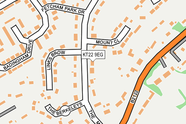 KT22 9EG map - OS OpenMap – Local (Ordnance Survey)