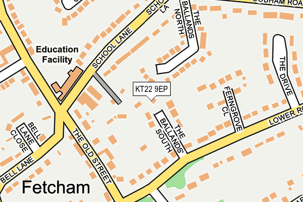 KT22 9EP map - OS OpenMap – Local (Ordnance Survey)