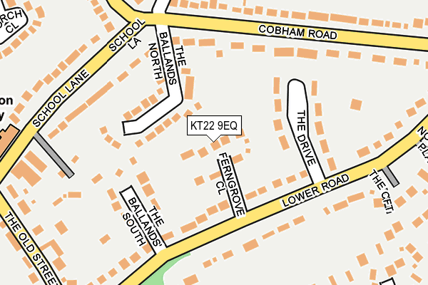 KT22 9EQ map - OS OpenMap – Local (Ordnance Survey)