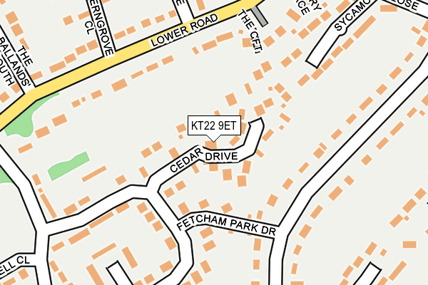 KT22 9ET map - OS OpenMap – Local (Ordnance Survey)