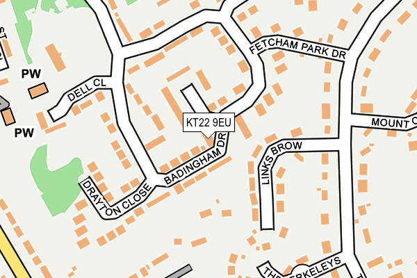 KT22 9EU map - OS OpenMap – Local (Ordnance Survey)