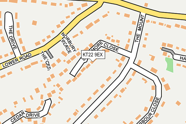 KT22 9EX map - OS OpenMap – Local (Ordnance Survey)