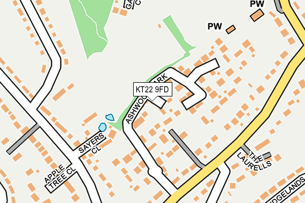 KT22 9FD map - OS OpenMap – Local (Ordnance Survey)