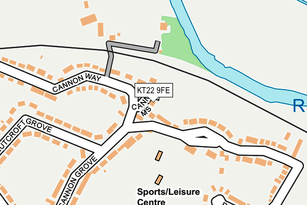 KT22 9FE map - OS OpenMap – Local (Ordnance Survey)