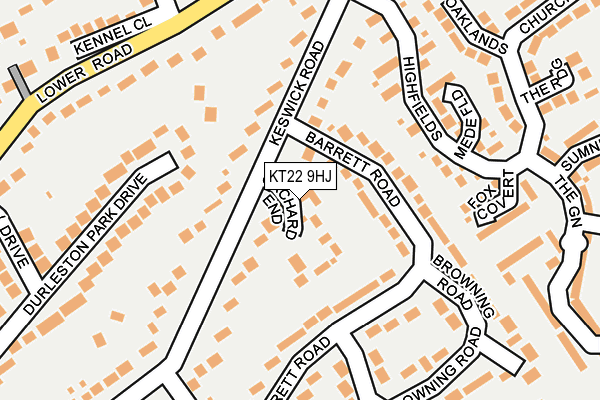 KT22 9HJ map - OS OpenMap – Local (Ordnance Survey)
