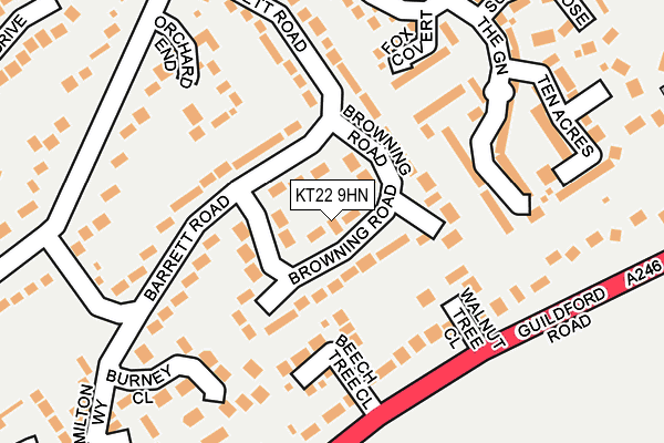 KT22 9HN map - OS OpenMap – Local (Ordnance Survey)