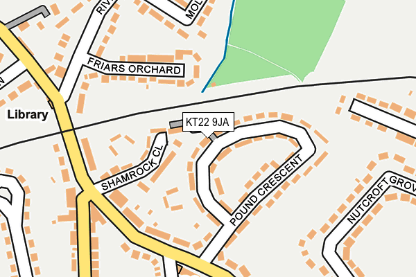 KT22 9JA map - OS OpenMap – Local (Ordnance Survey)