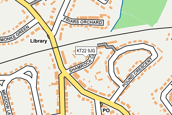 KT22 9JG map - OS OpenMap – Local (Ordnance Survey)