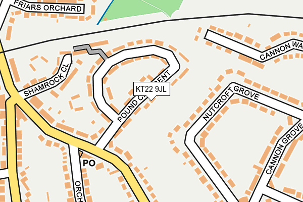 KT22 9JL map - OS OpenMap – Local (Ordnance Survey)