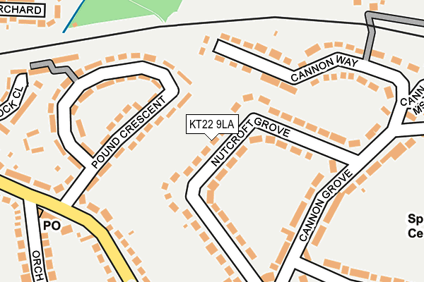 KT22 9LA map - OS OpenMap – Local (Ordnance Survey)