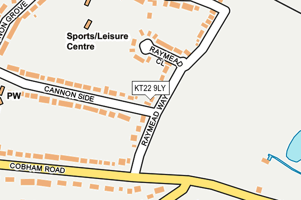 KT22 9LY map - OS OpenMap – Local (Ordnance Survey)