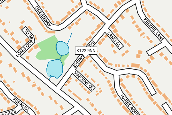 KT22 9NN map - OS OpenMap – Local (Ordnance Survey)