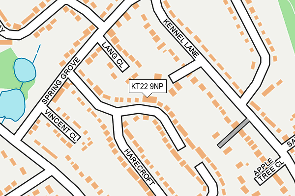 KT22 9NP map - OS OpenMap – Local (Ordnance Survey)