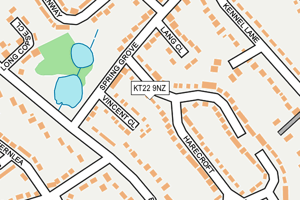 KT22 9NZ map - OS OpenMap – Local (Ordnance Survey)