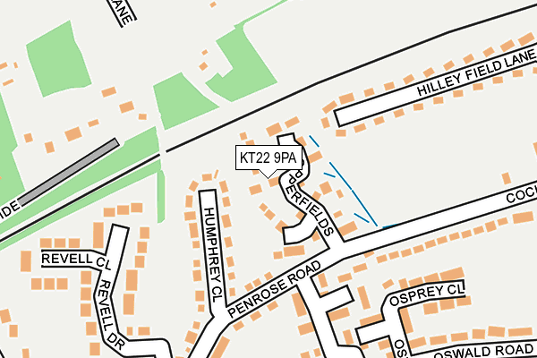 KT22 9PA map - OS OpenMap – Local (Ordnance Survey)