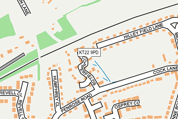 KT22 9PD map - OS OpenMap – Local (Ordnance Survey)